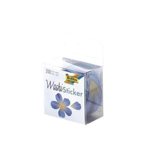 FOLIA - Sticker auf Rolle Washi Blüten, Blau, 200 Sticker