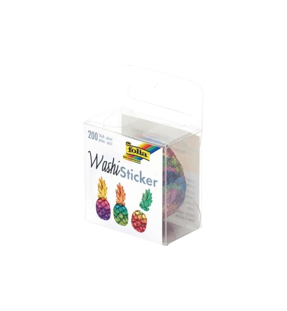 FOLIA - Sticker auf Rolle Washi Ananas, 200 Stück
