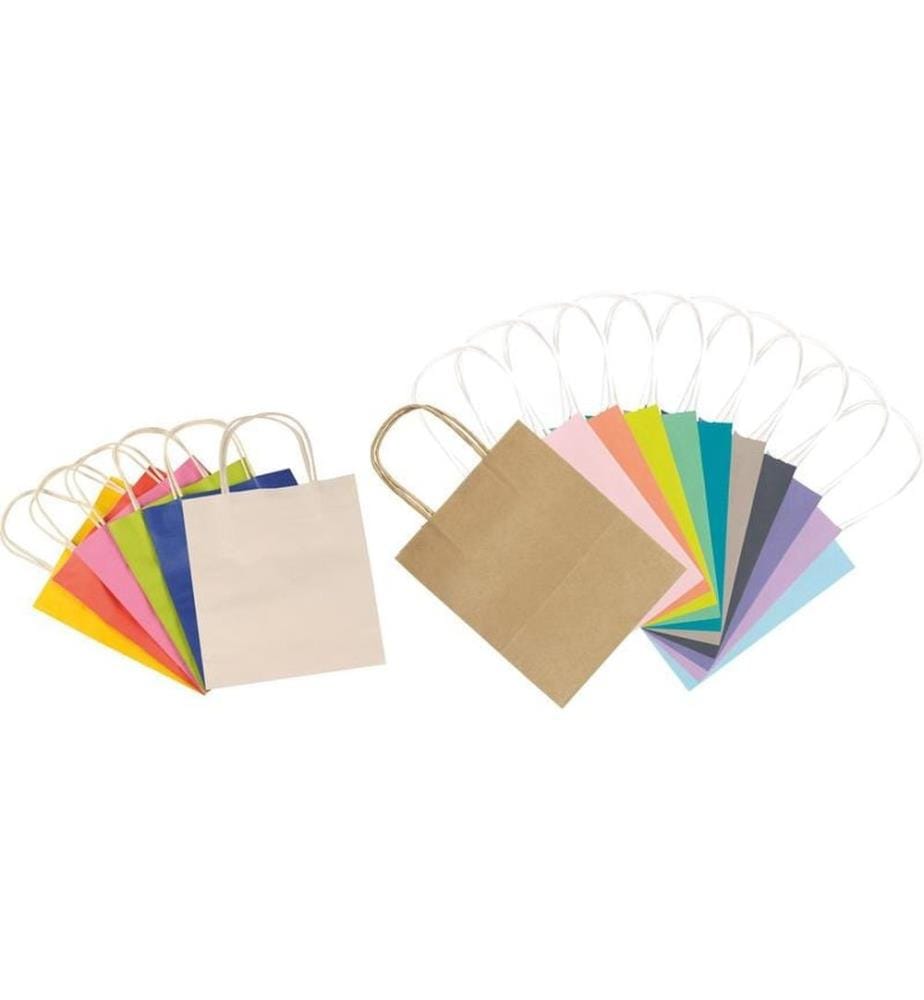 Folia Papiertüten Kraftpapier farbig sortiert 12 x 15 x 5.5 cm