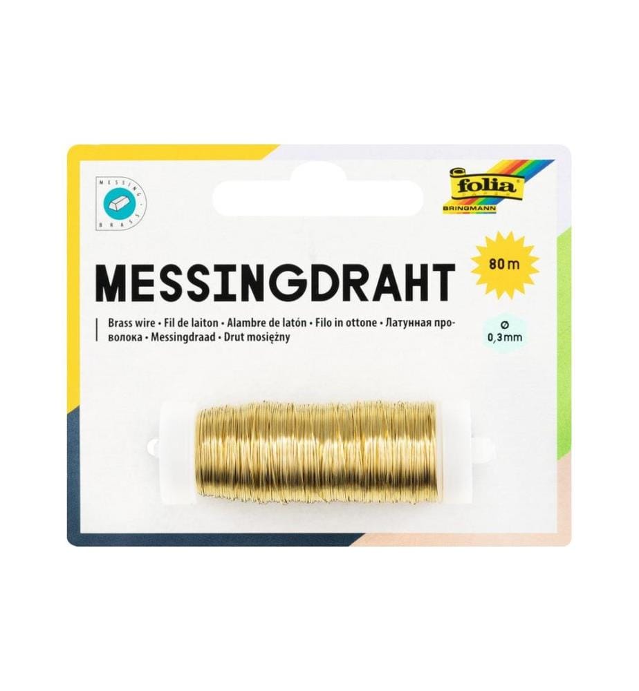Folia Messingdraht 0.3 mm x 80 m Gold