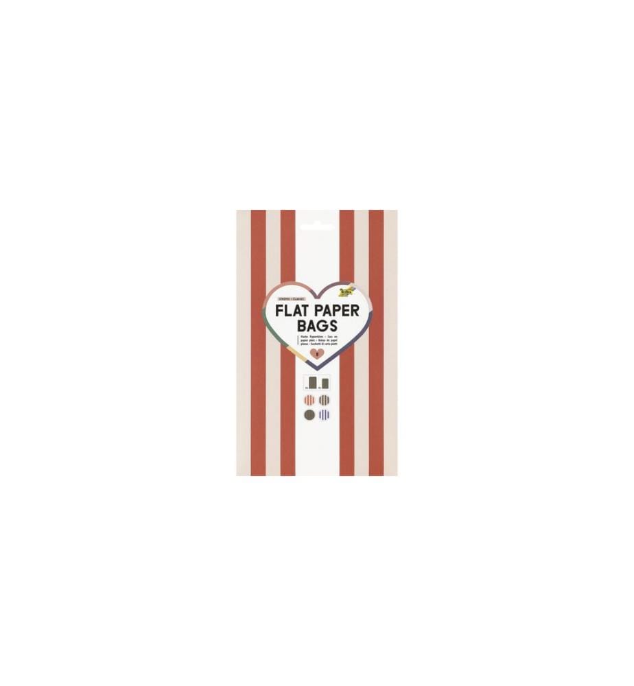 Folia Flat Paper Bags Stripes CLASSIC 8 Stück