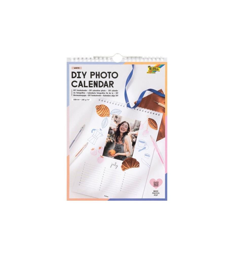 Folia Calendrier permanent bricolage A4 Blanc 190 g/m²