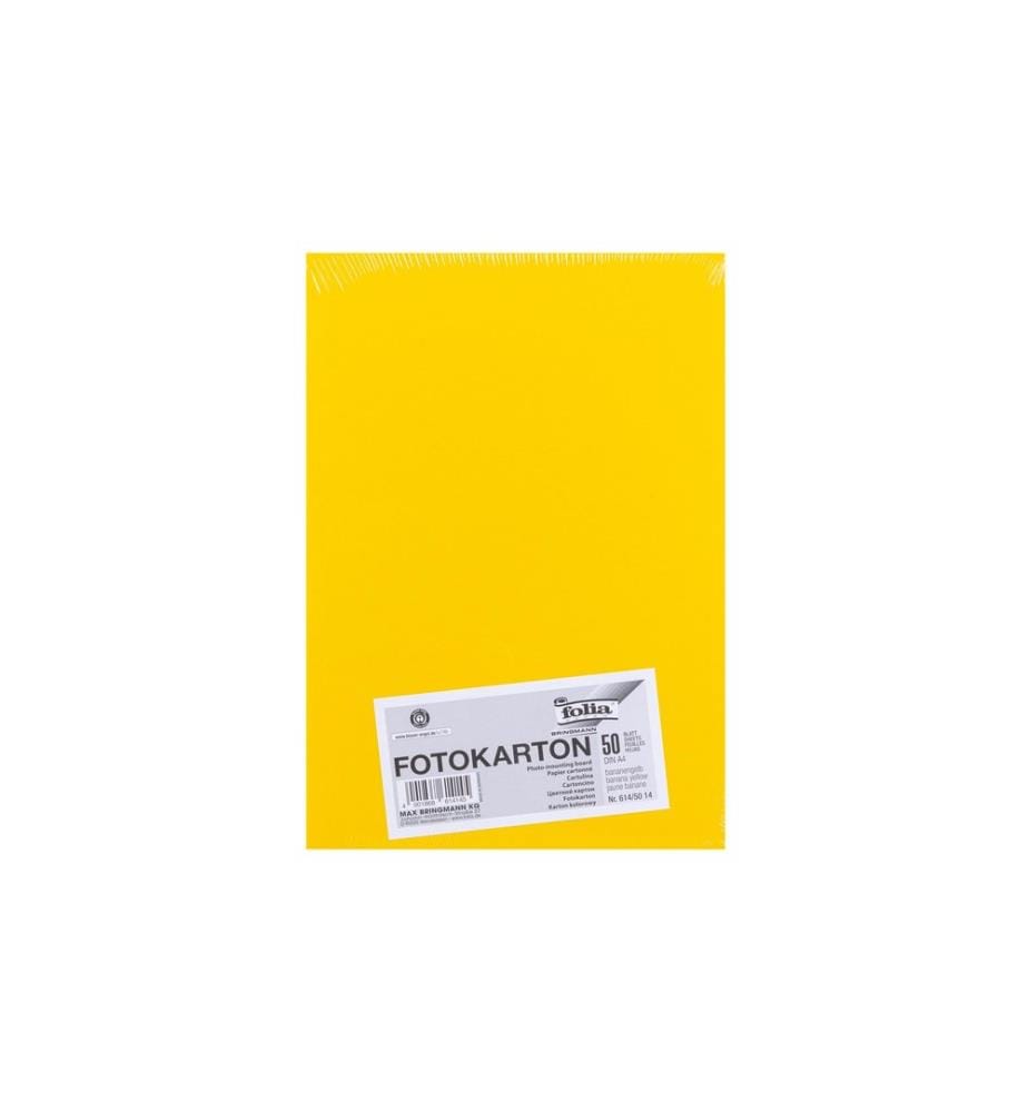 Folia Fotokarton A4, 300 g/m², 50 Blatt, Bananengelb