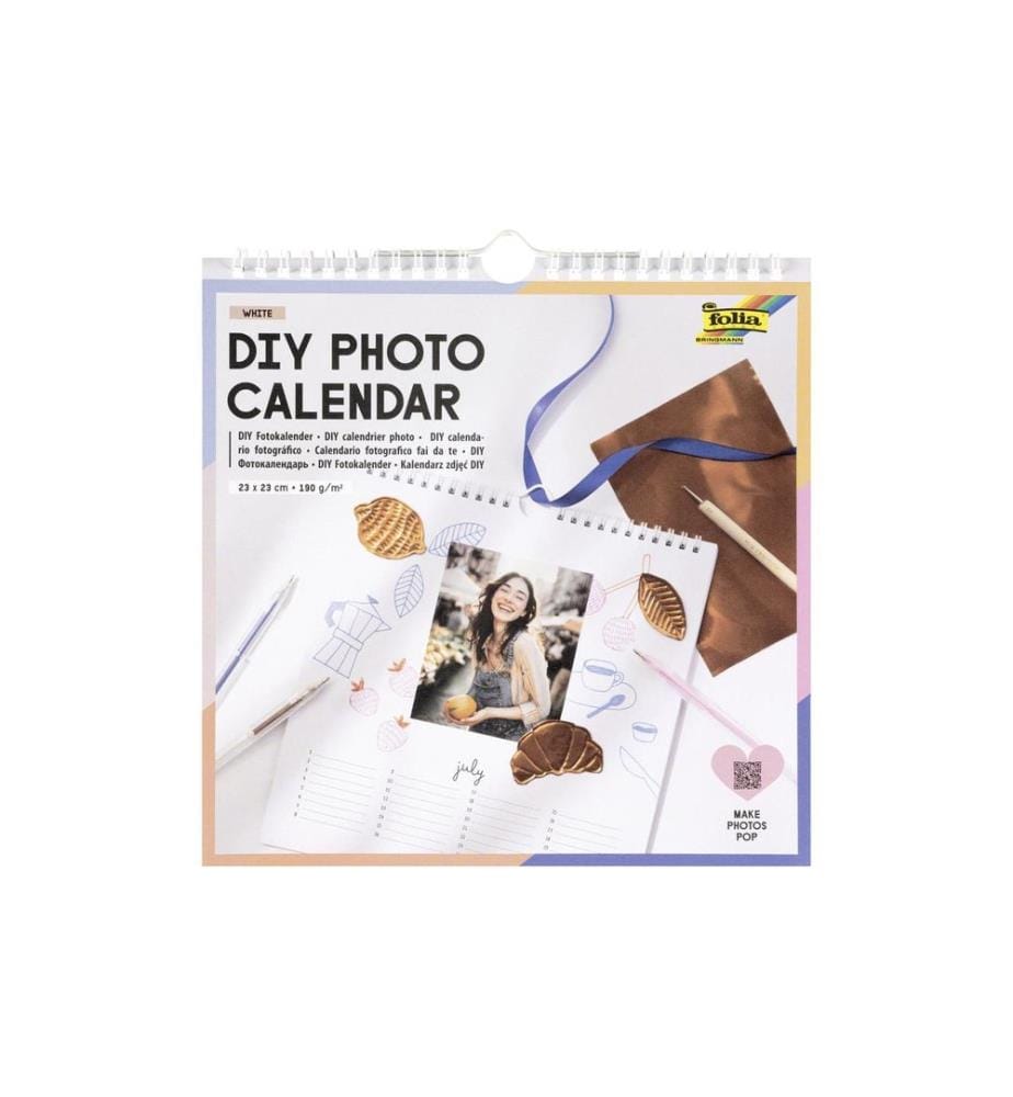 Folia Calendrier photo à faire soi-même blanc, 23 x 23 cm, 13 pages