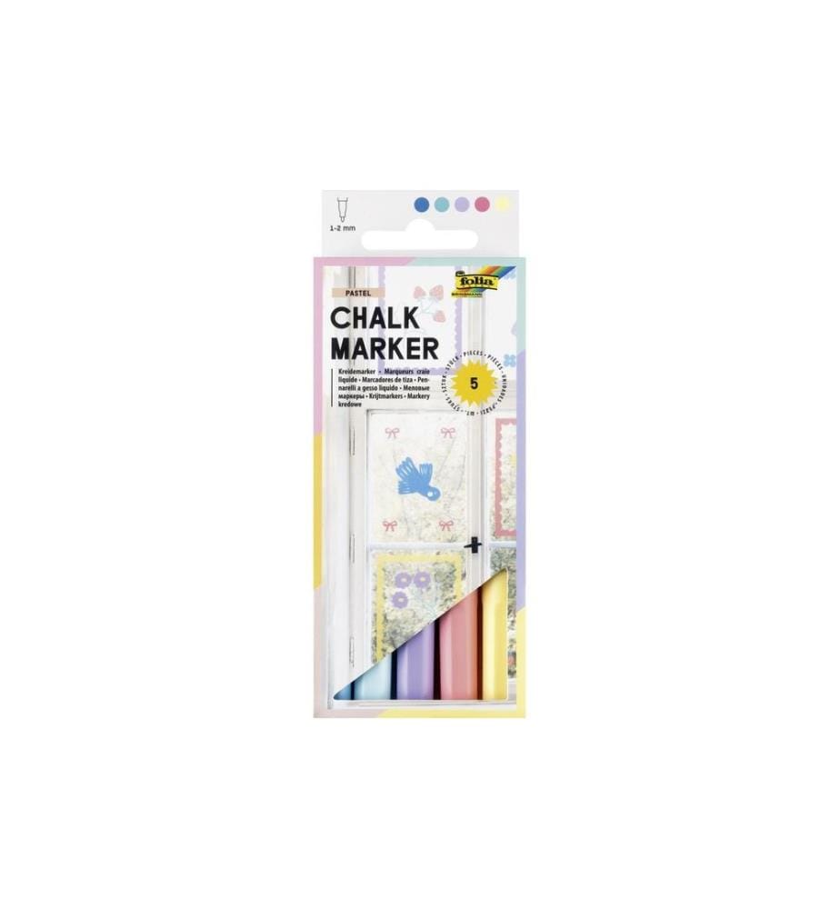 Folia Marqueur à craie pastel Lot de 5