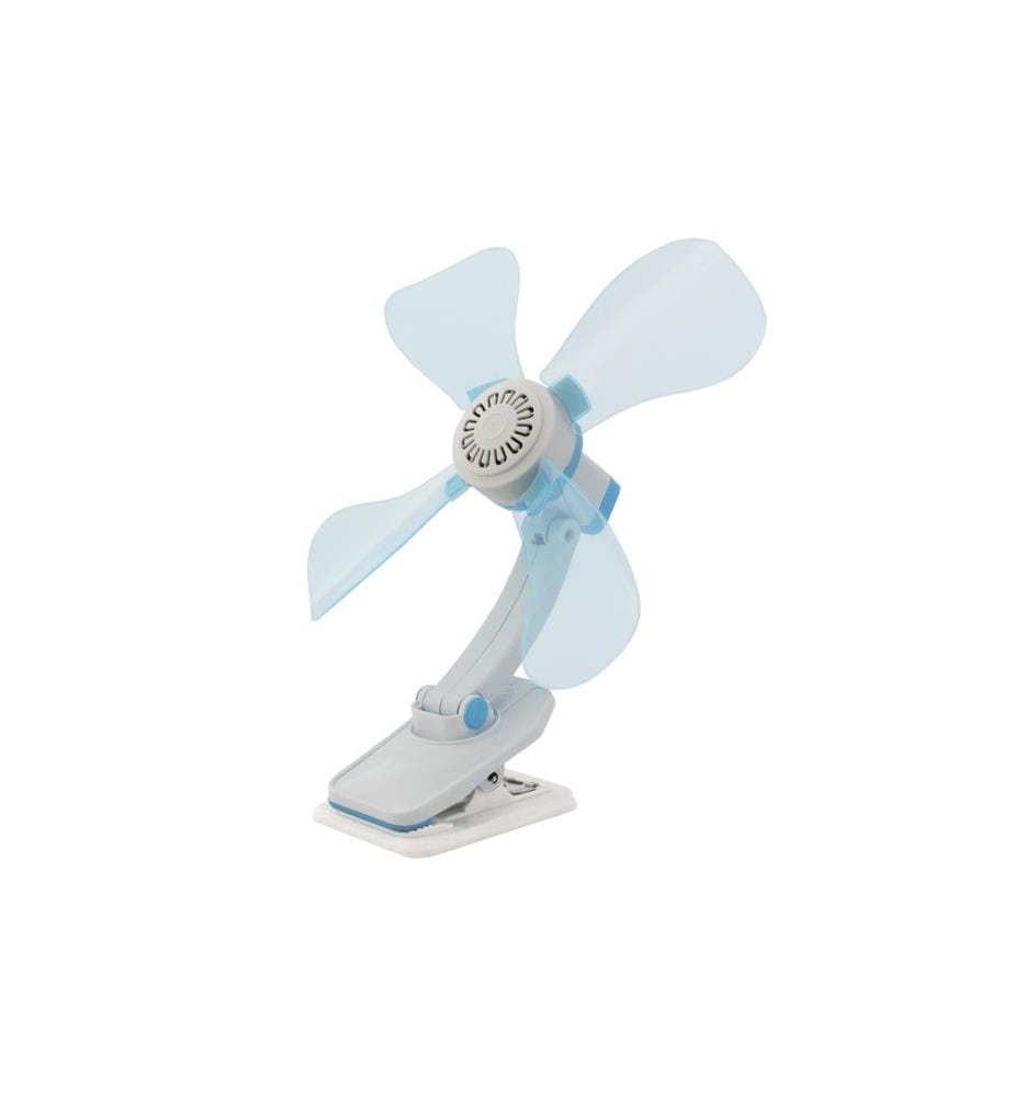 Eurotrail - Klammer-Ventilator 12 V Hellblau/Weiss