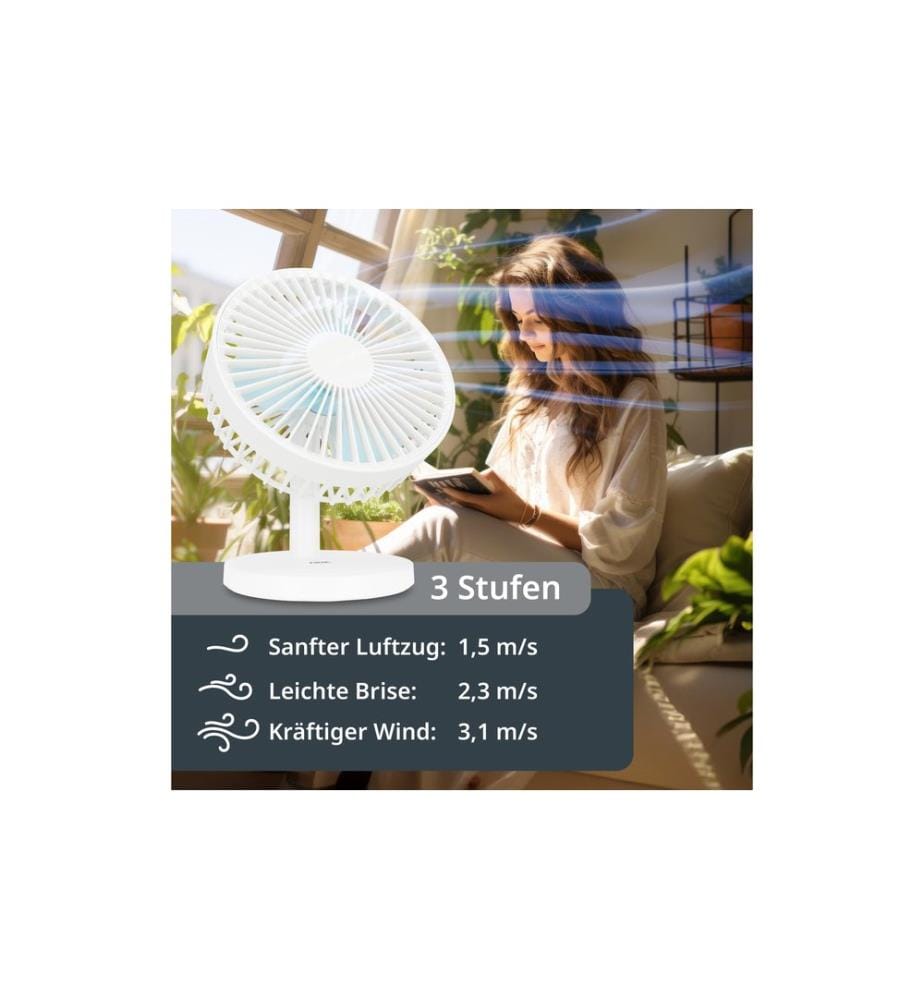 ADE - Tischventilator kabellos Weiss