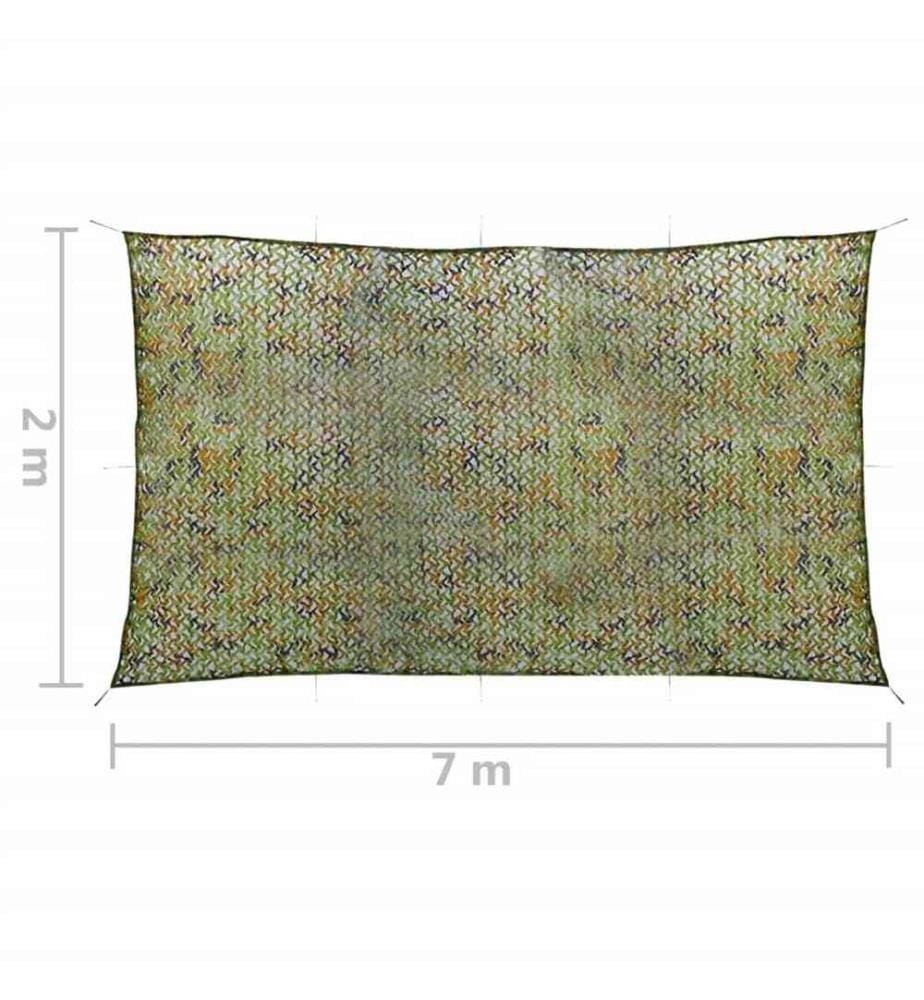 Filet de camouflage avec sac de rangement 2x7 m Vert