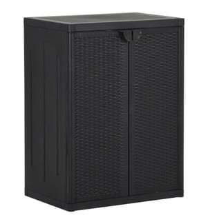 Armoire de rangement de jardin Noir 65x45x88 cm PP Rotin