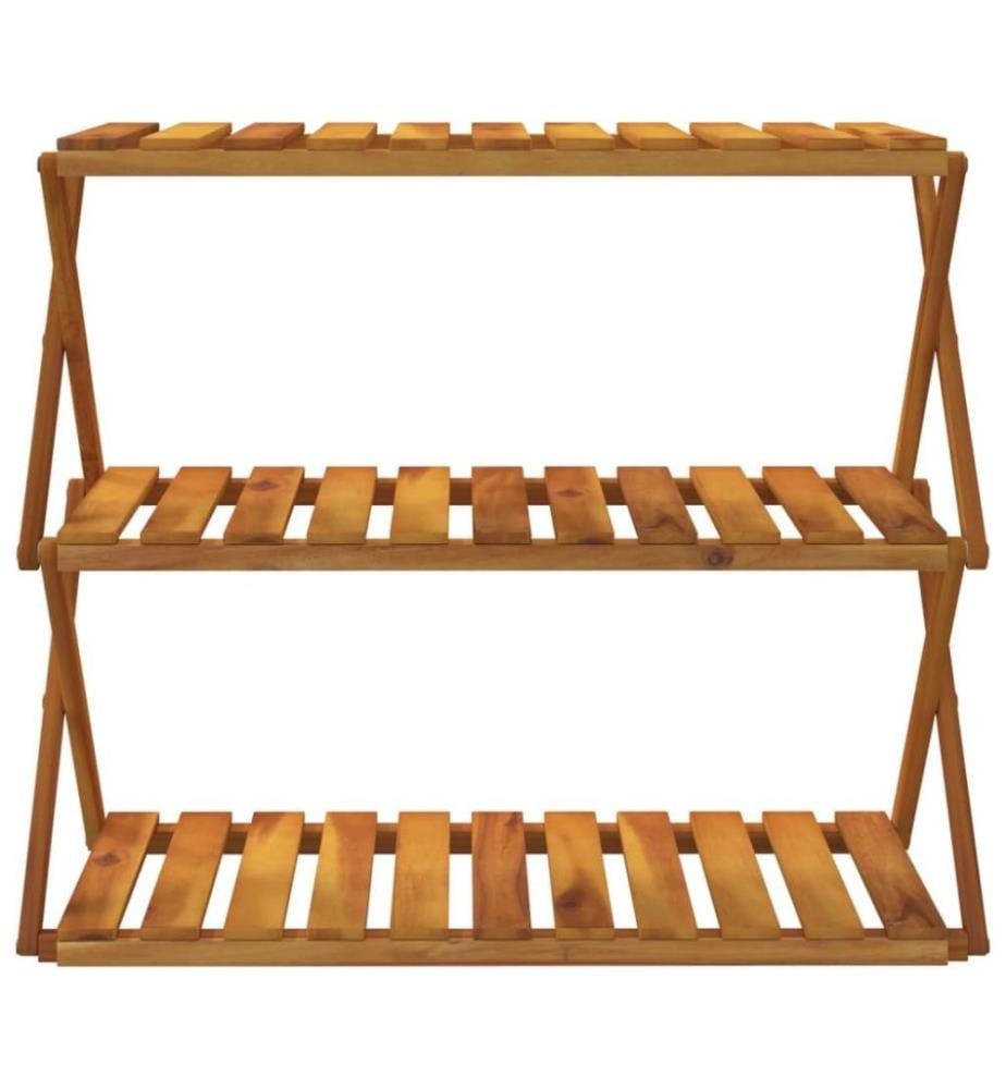 Klappregal 3 Böden Braun 70x31x63 cm Massivholz Akazie