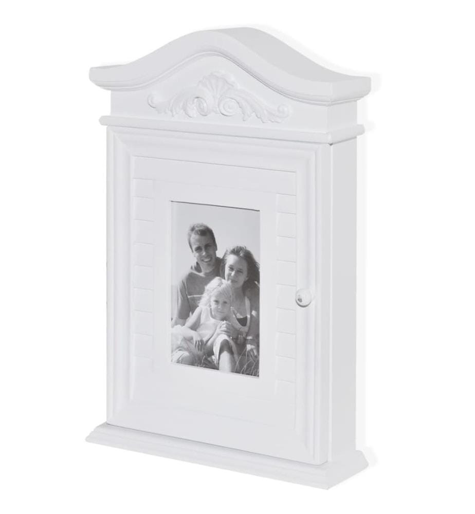 Schlüsselschrank mit Bilderrahmen Weiss