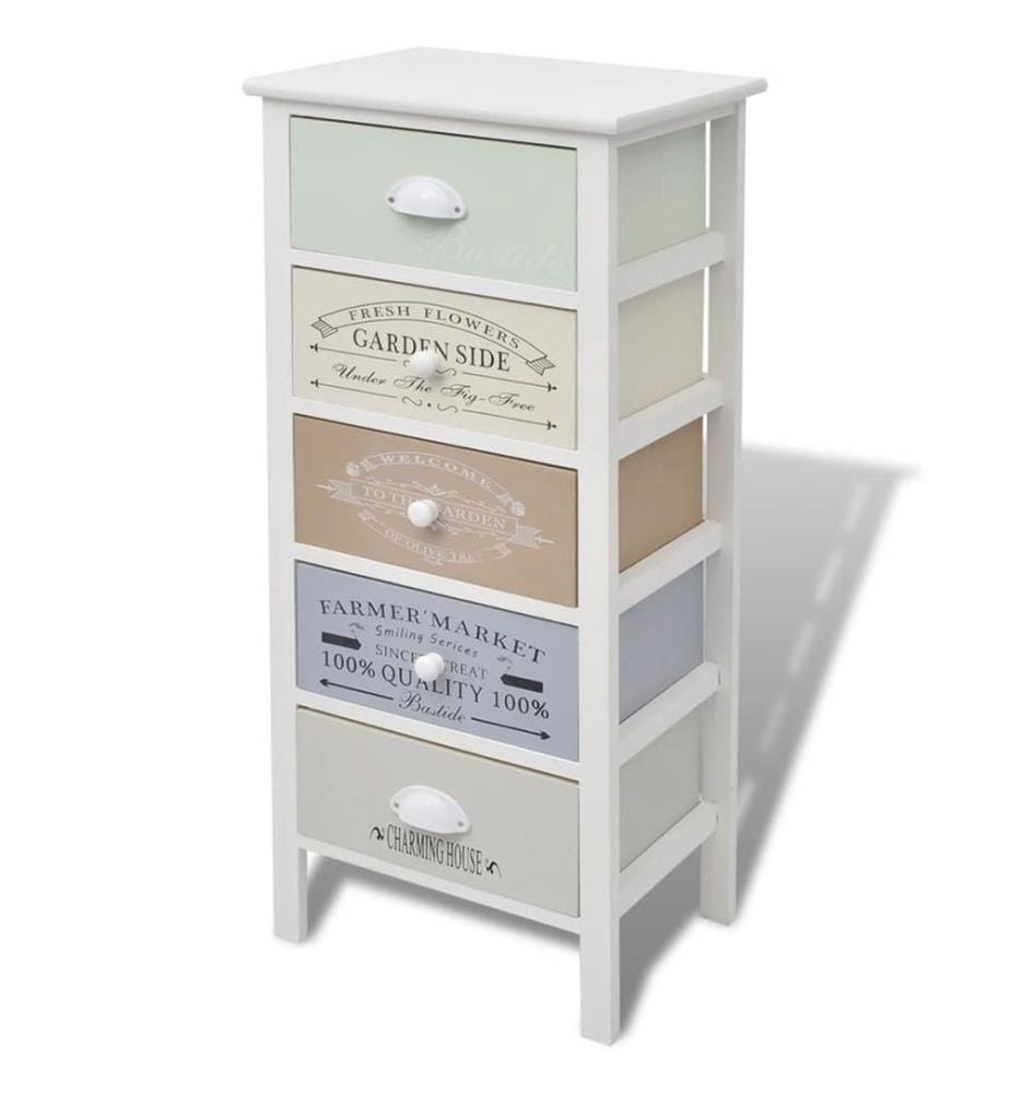 Armoire de rangement en style français 5 tiroirs Bois