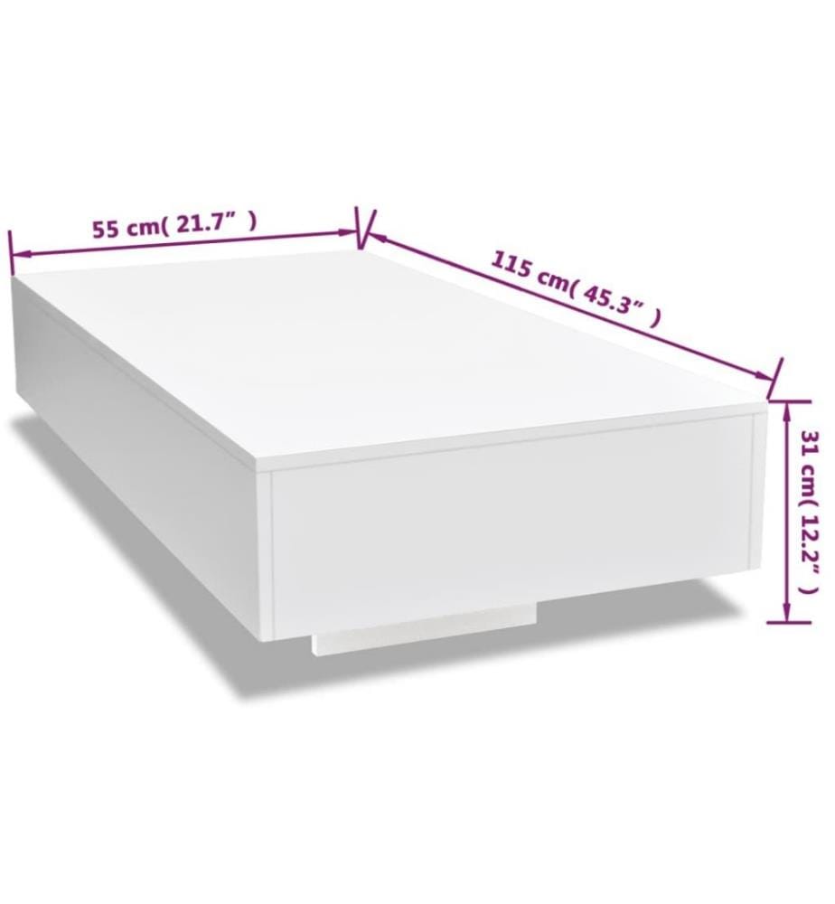 Table basse Haute brillance Blanc