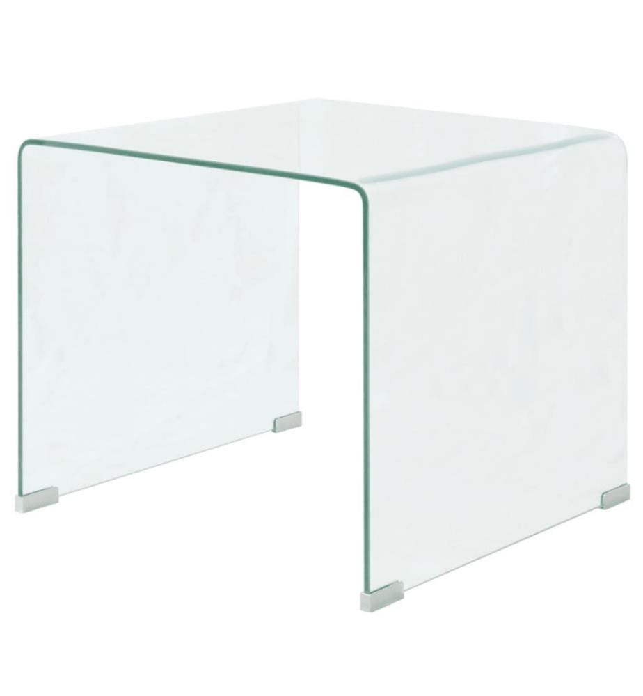 Table basse 49,5 x 50 x 45 cm Verre trempé Transparent