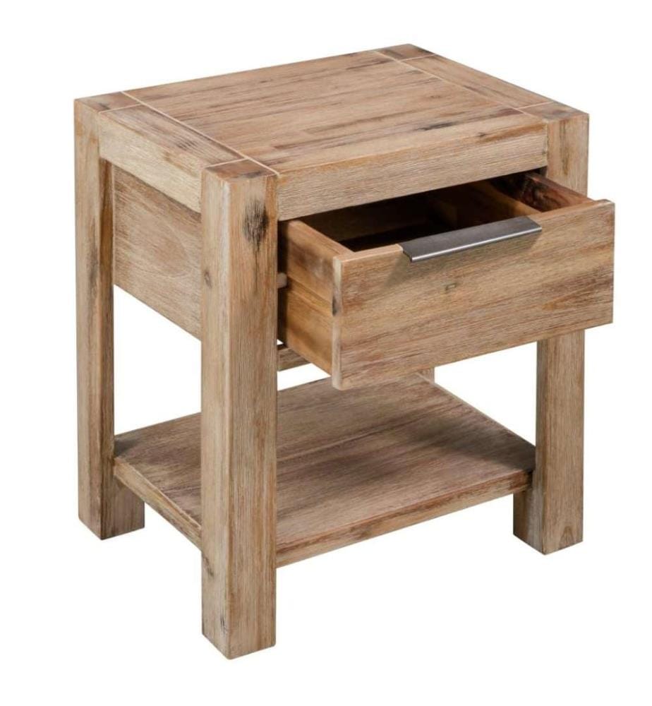 Table de chevet avec tiroir 40x30x48 cm Bois d'acacia solide