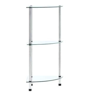 Regal mit 3 Ablagen Transparent 30x30x67 cm Hartglas