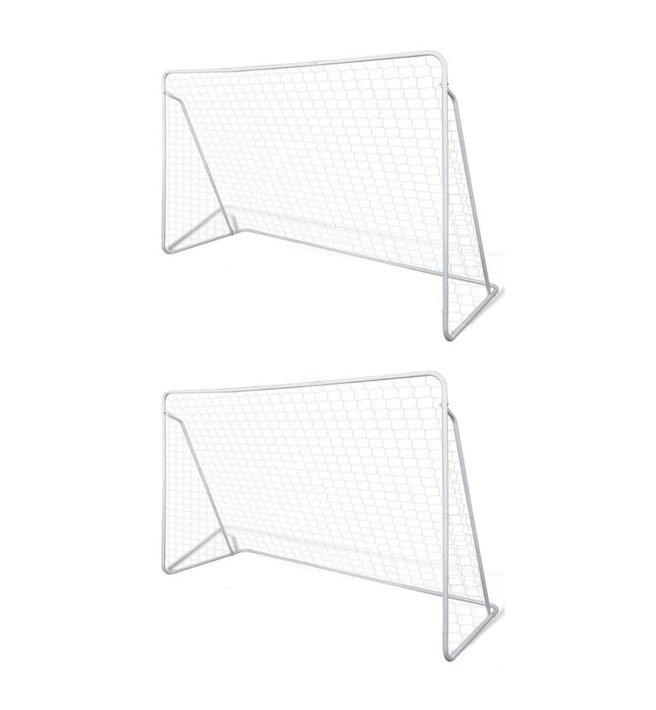Fussball-Tornetze 2 Stück 240 x 90 x 150 cm Stahl