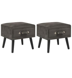 Nachttische 2 Stk. Grau 40 x 35 x 40 cm Samt