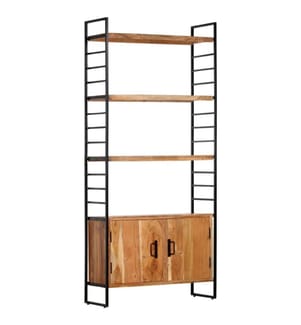 Bücherregal 4 Ebenen 80x30x180 cm Massivholz Akazie