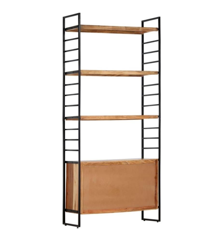 Bücherregal 4 Ebenen 80x30x180 cm Massivholz Akazie