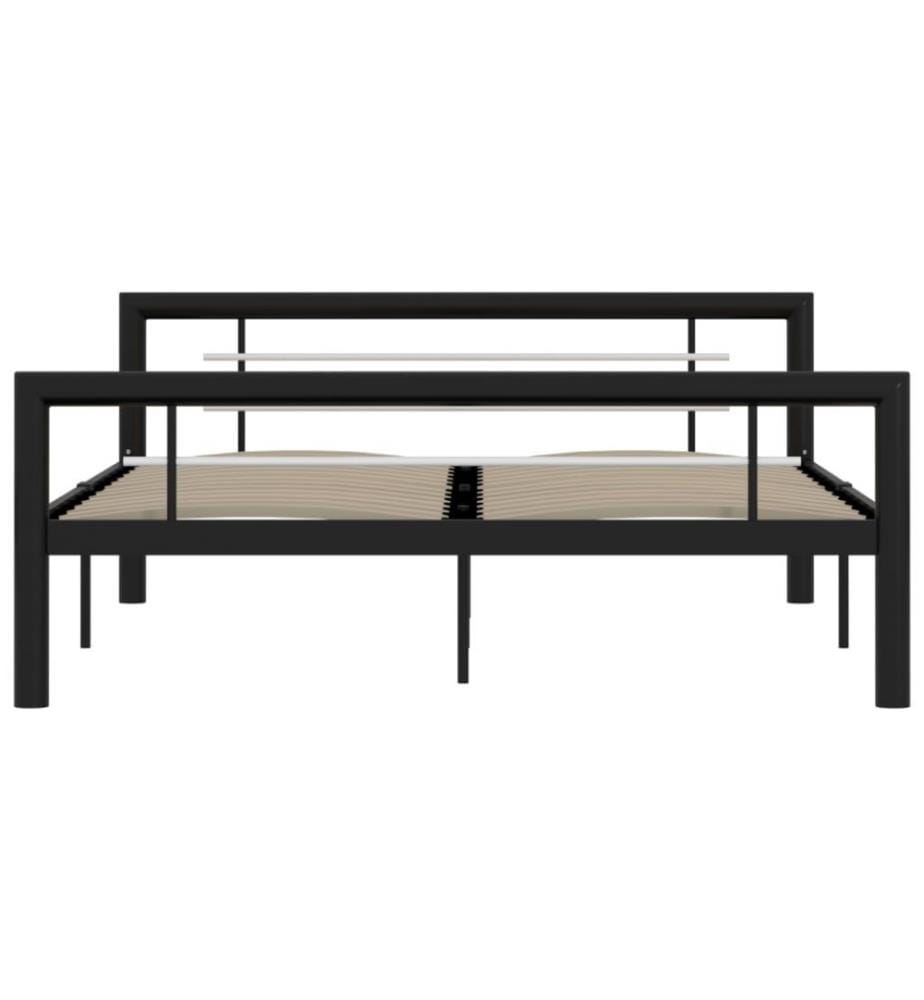Bettgestell Schwarz und Weiss Metall 120x200 cm