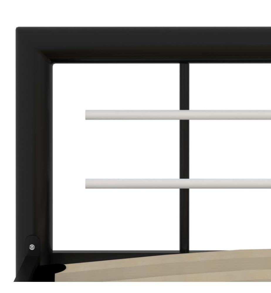 Bettgestell Schwarz und Weiss Metall 120x200 cm