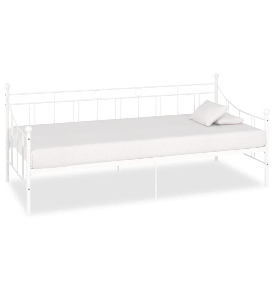 Cadre de lit de repos Blanc Métal 90 x 200 cm