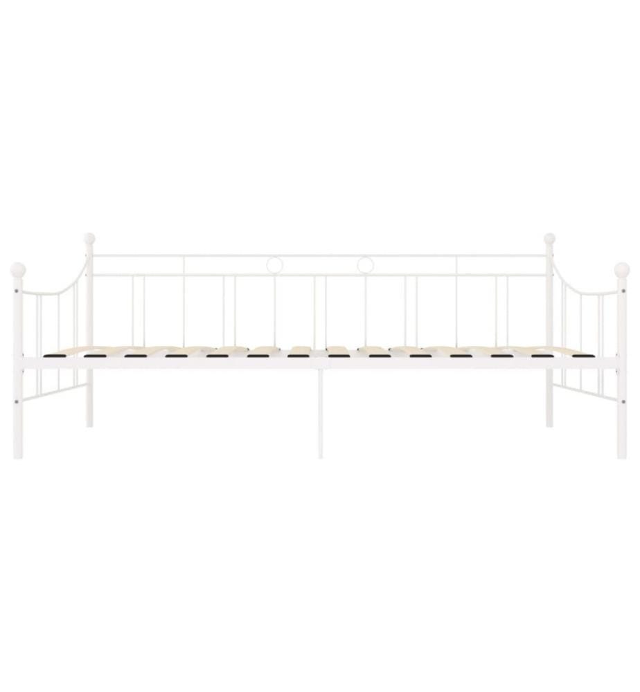 Cadre de lit de repos Blanc Métal 90 x 200 cm