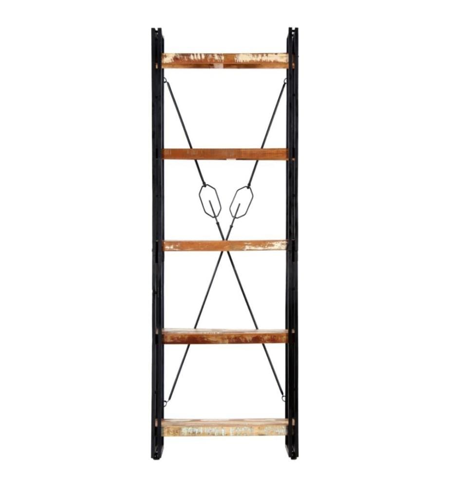 Bücherregal 5 Fächer 60x30x180 cm Altholz Massiv