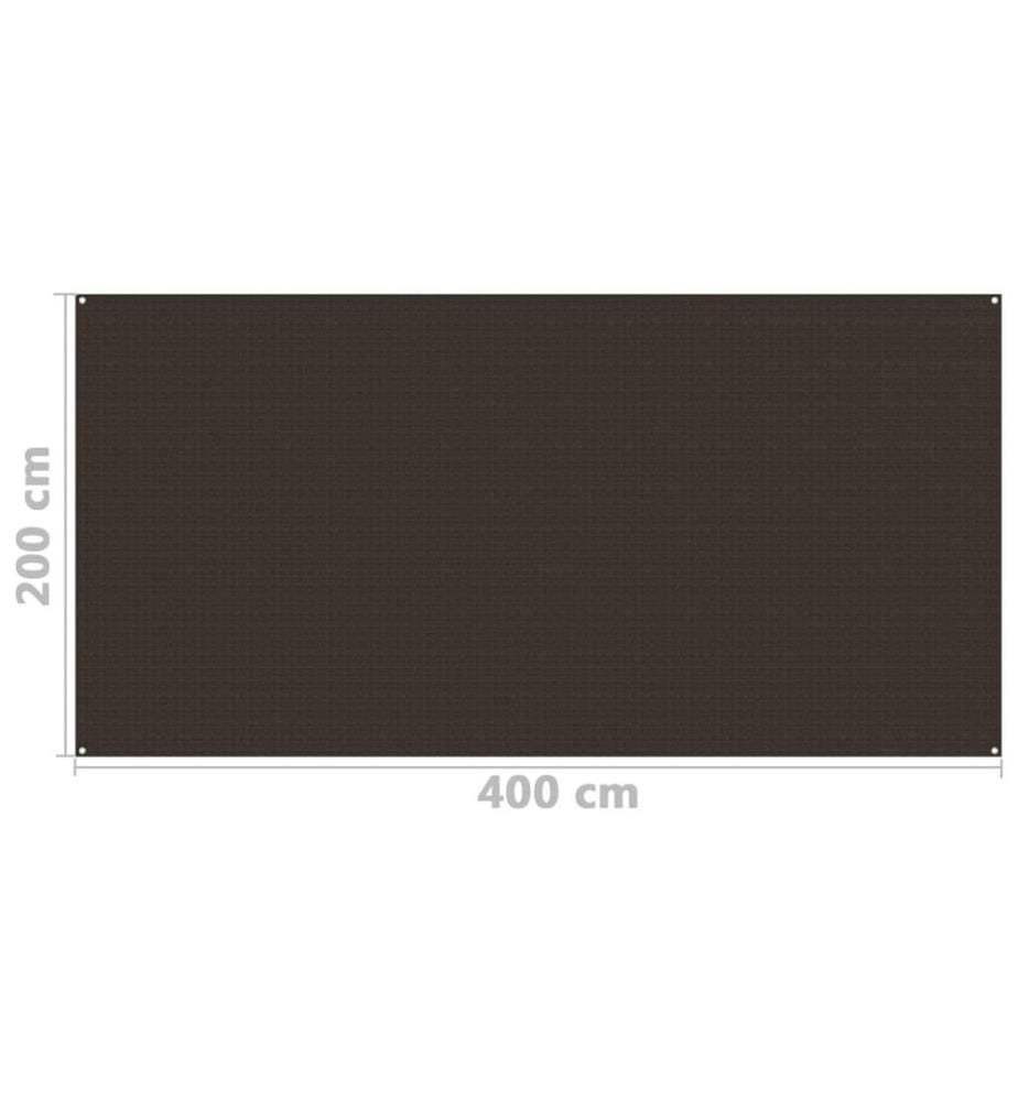 Zeltteppich 200x400 cm Braun