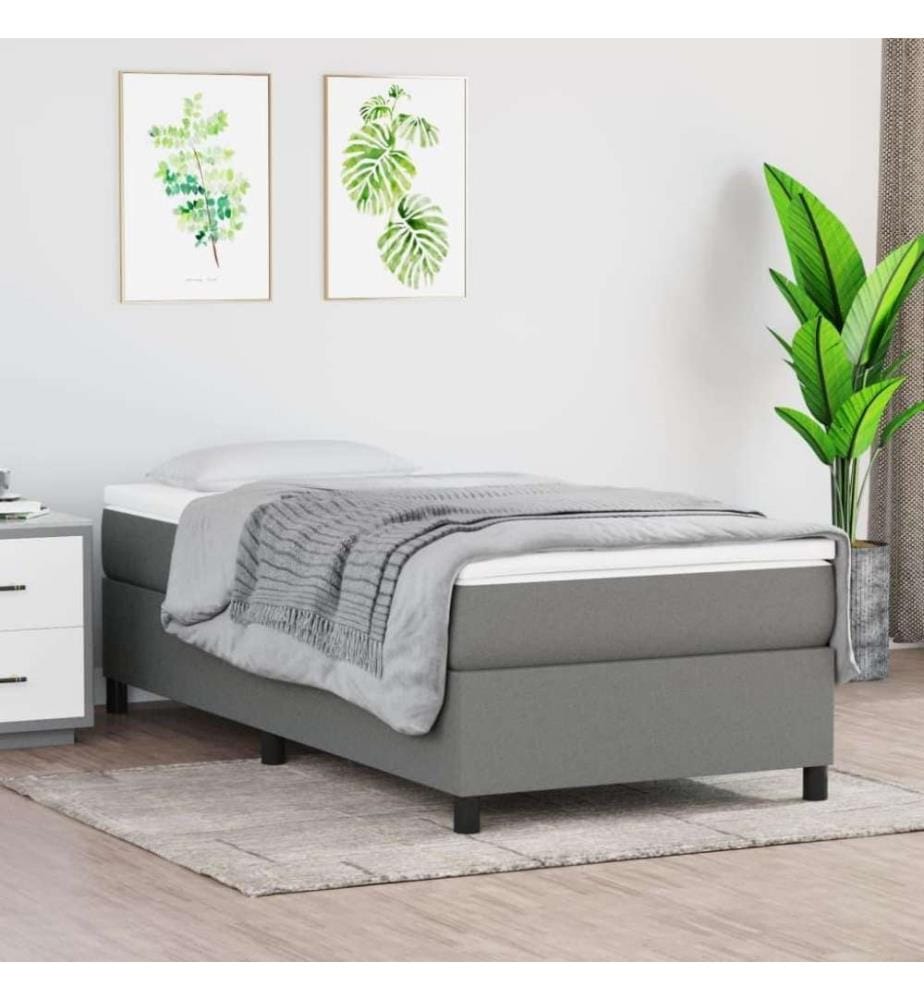 Boxspringbett Dunkelgrau 90x190 cm Stoff