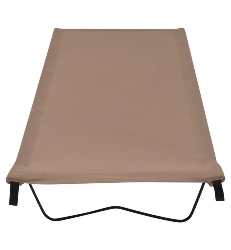 Lits de camping 2 pcs 180x60x19 cm Tissu Oxford et acier Taupe