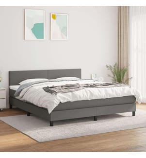 Boxspringbett mit Matratze Dunkelgrau 160x200 cm Stoff