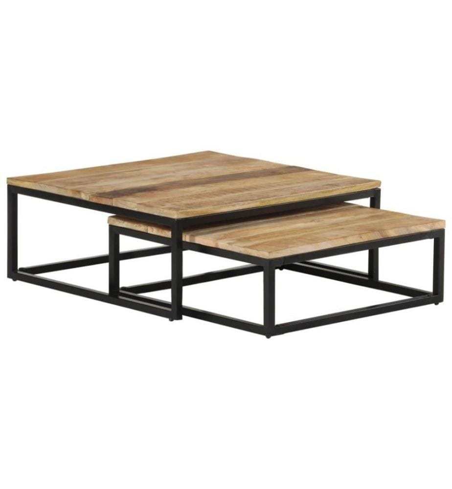 Satztische 2-Stk. Mango Massivholz
