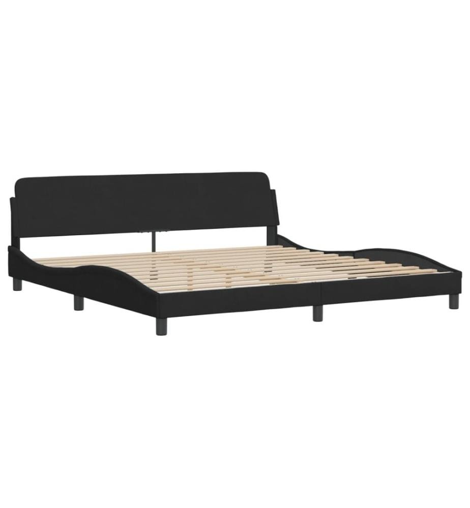 Bett mit Matratze Schwarz 200x200 cm Samt