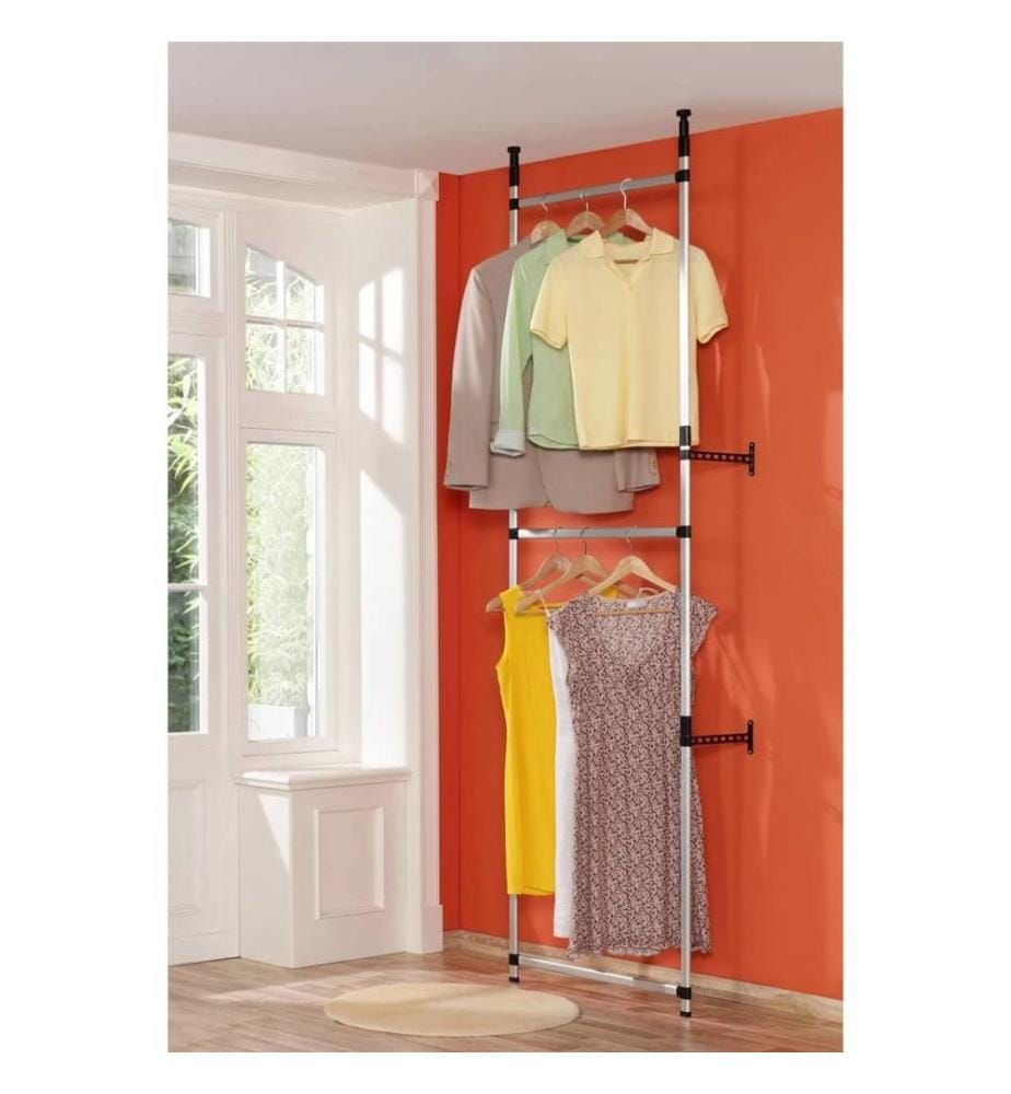 Système de garde-robe télescopique avec barres Aluminium