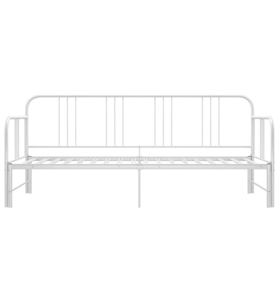 Cadre de canapé-lit extensible Blanc Métal 90x200 cm