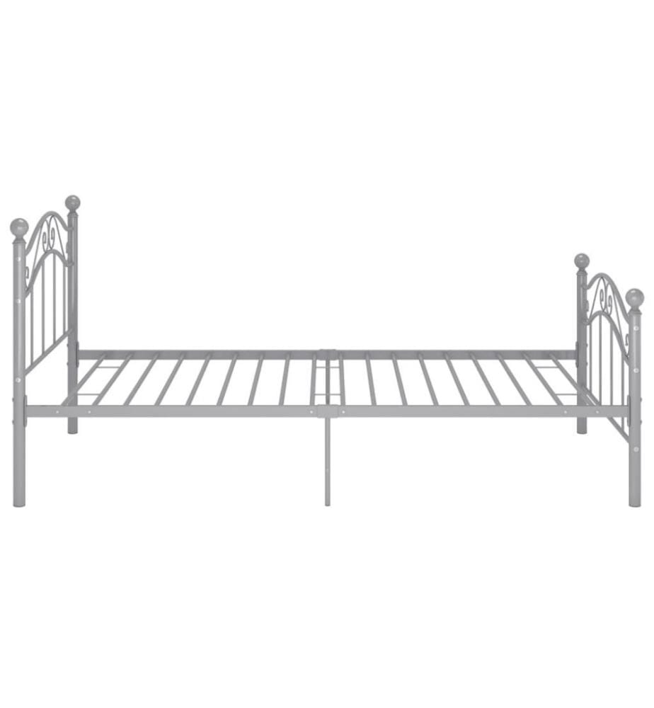 Bett Grau Metall 90x200 cm