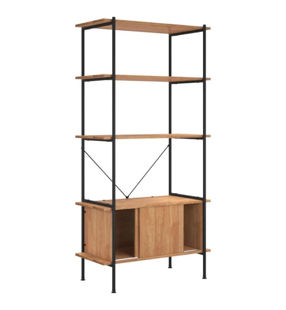 Regal mit 5 Böden und Schrank 80x40x163 cm Stahl Holzwerkstoff