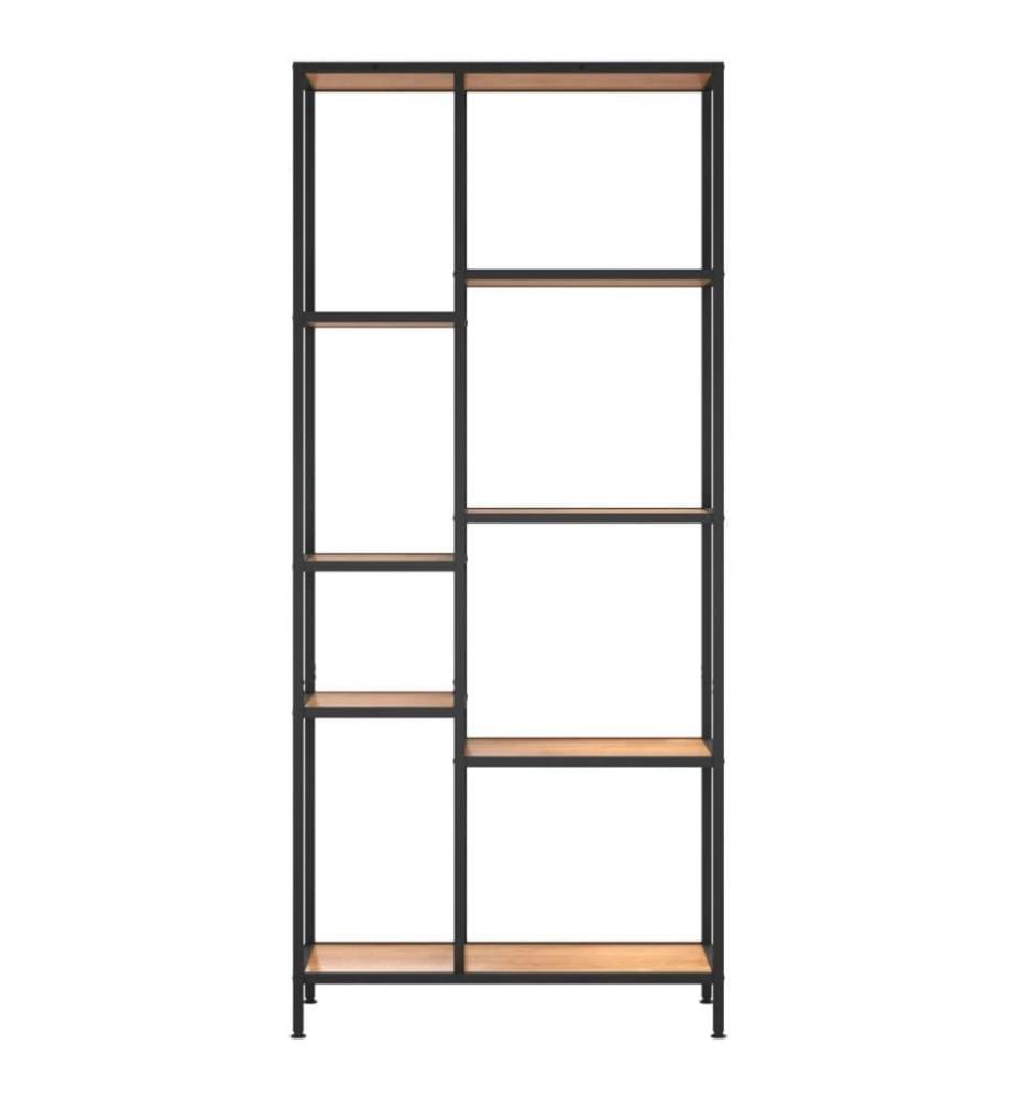 Bücherregal 80x30x180 cm Stahl und Holzwerkstoff