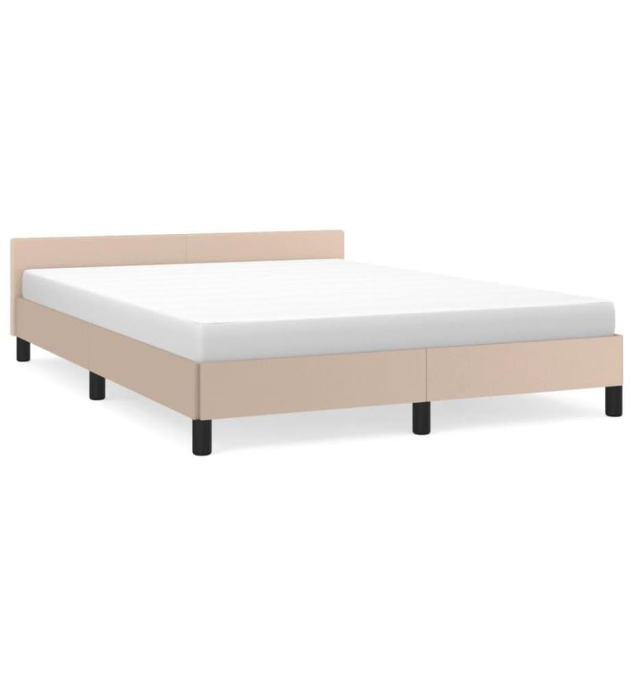Bettgestell mit Kopfteil Cappuccino-Braun 140x200 cm Kunstleder