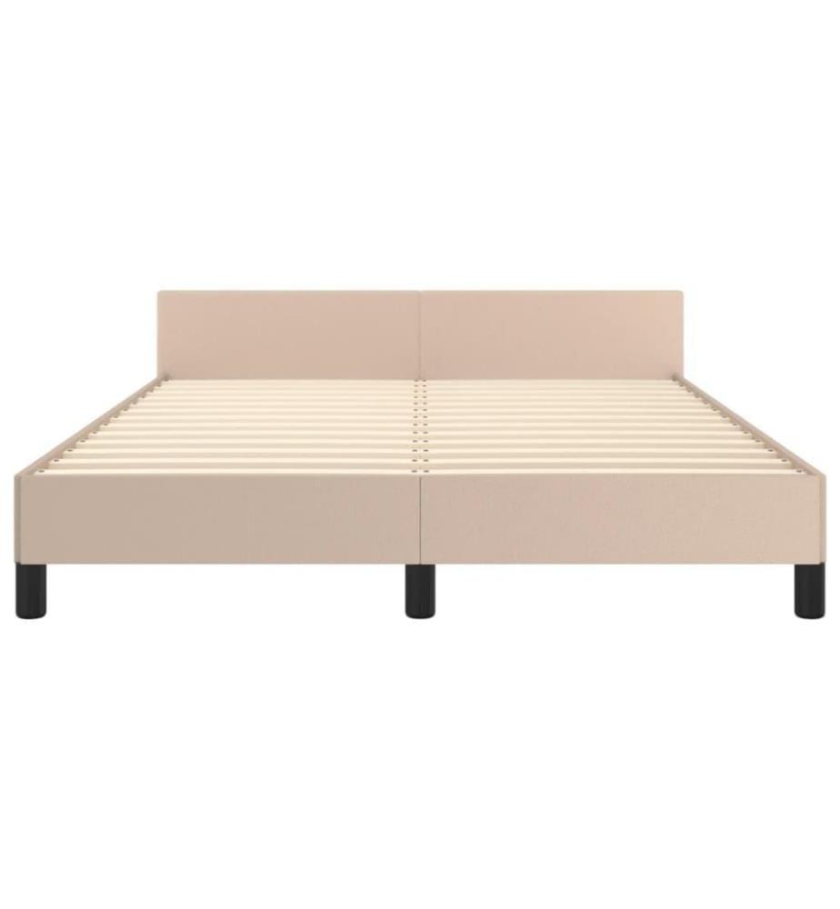 Bettgestell mit Kopfteil Cappuccino-Braun 140x200 cm Kunstleder