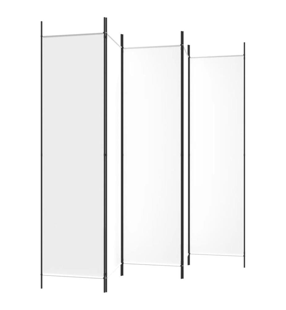 5-tlg. Paravent Weiss 250x200 cm Stoff
