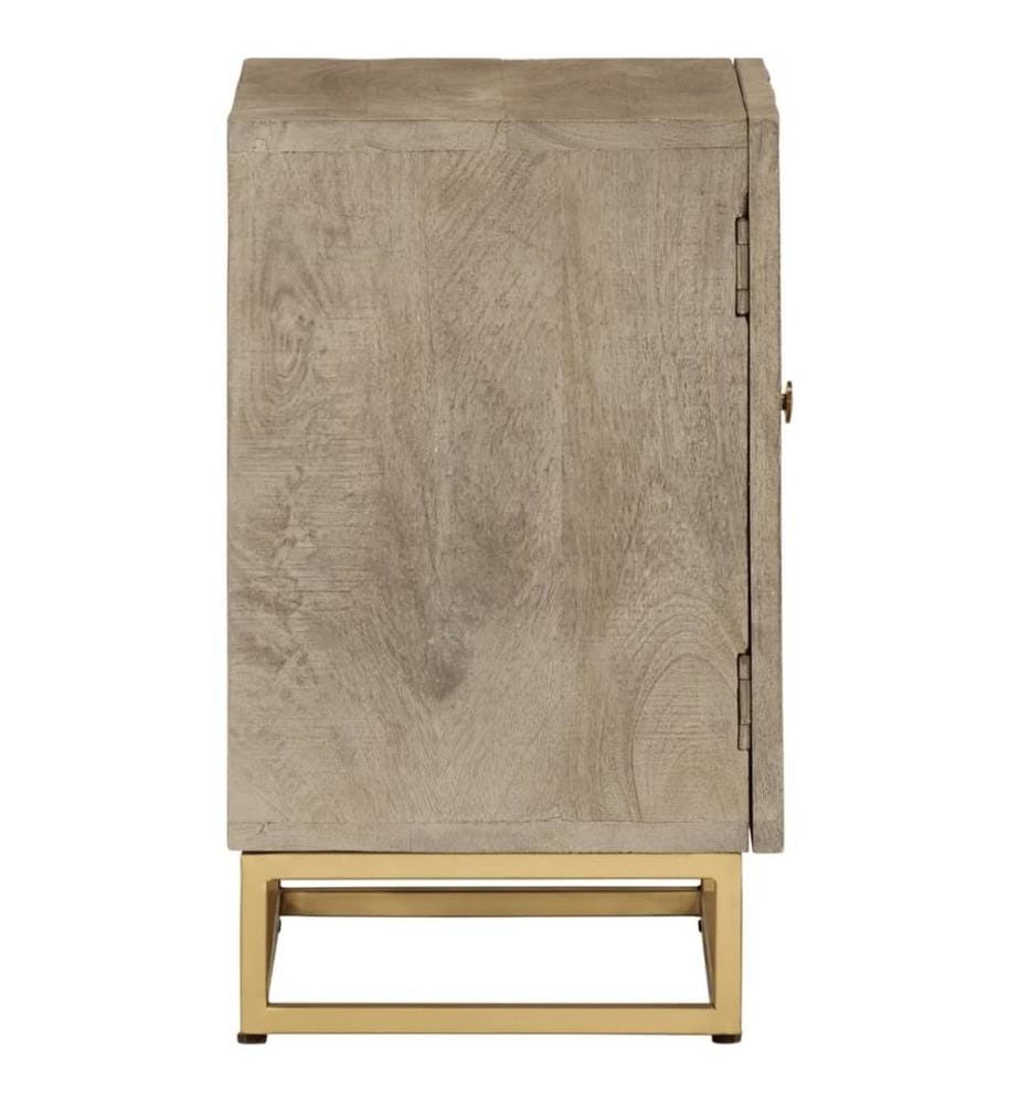 Nachttisch 40x30x50 cm Massivholz Mango und Eisen