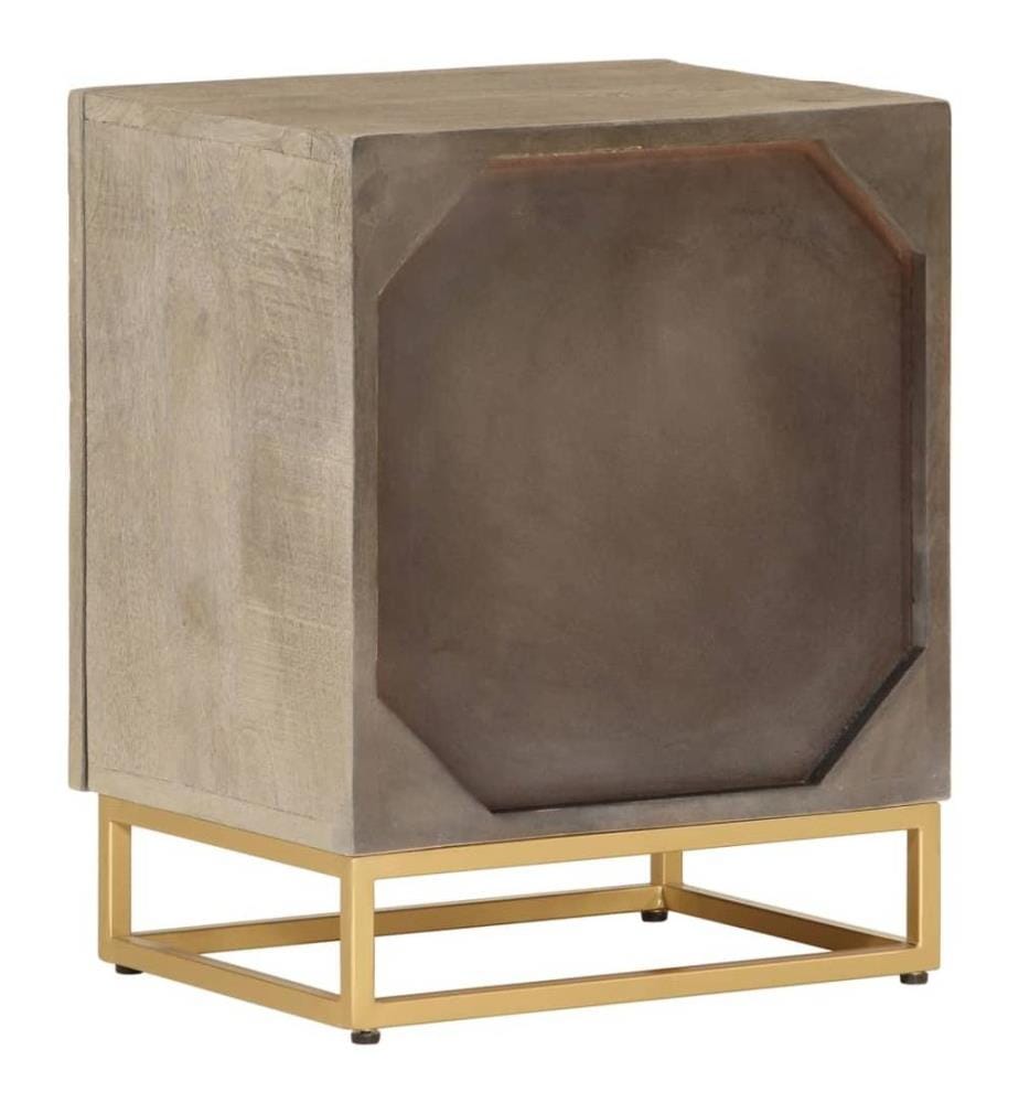 Nachttisch 40x30x50 cm Massivholz Mango und Eisen