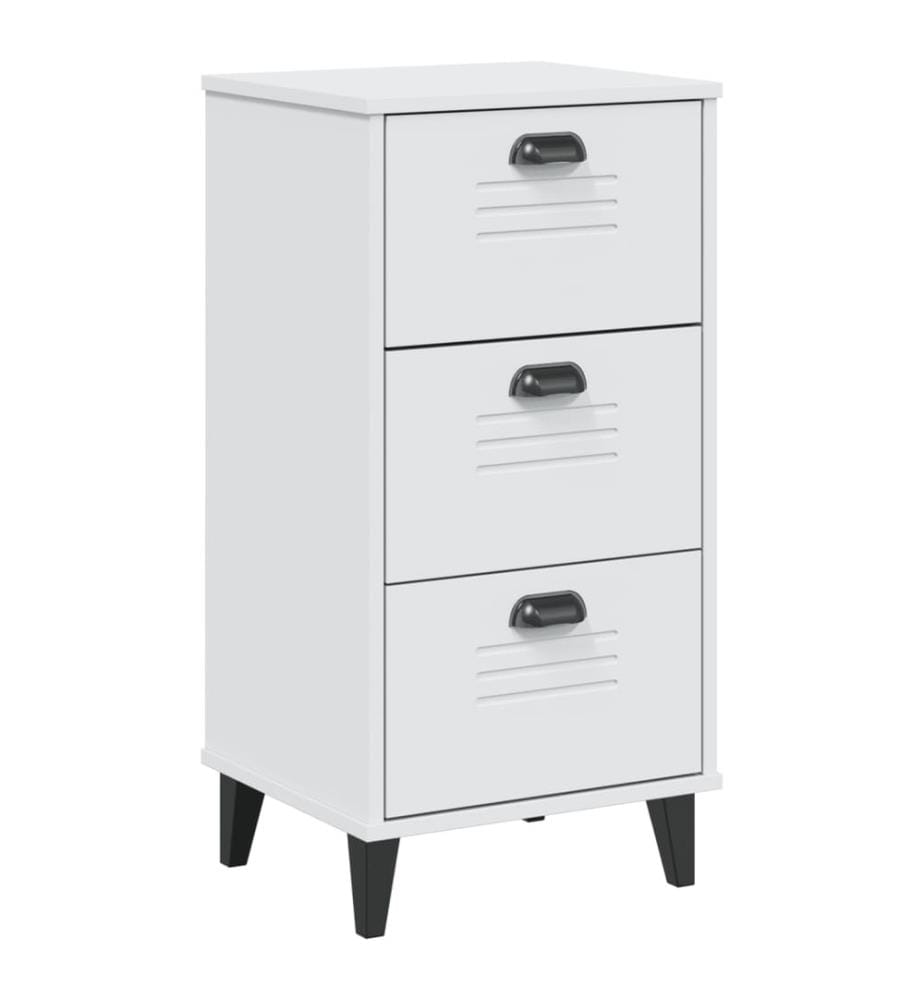 Table de chevet VIKEN blanc bois de pin solide