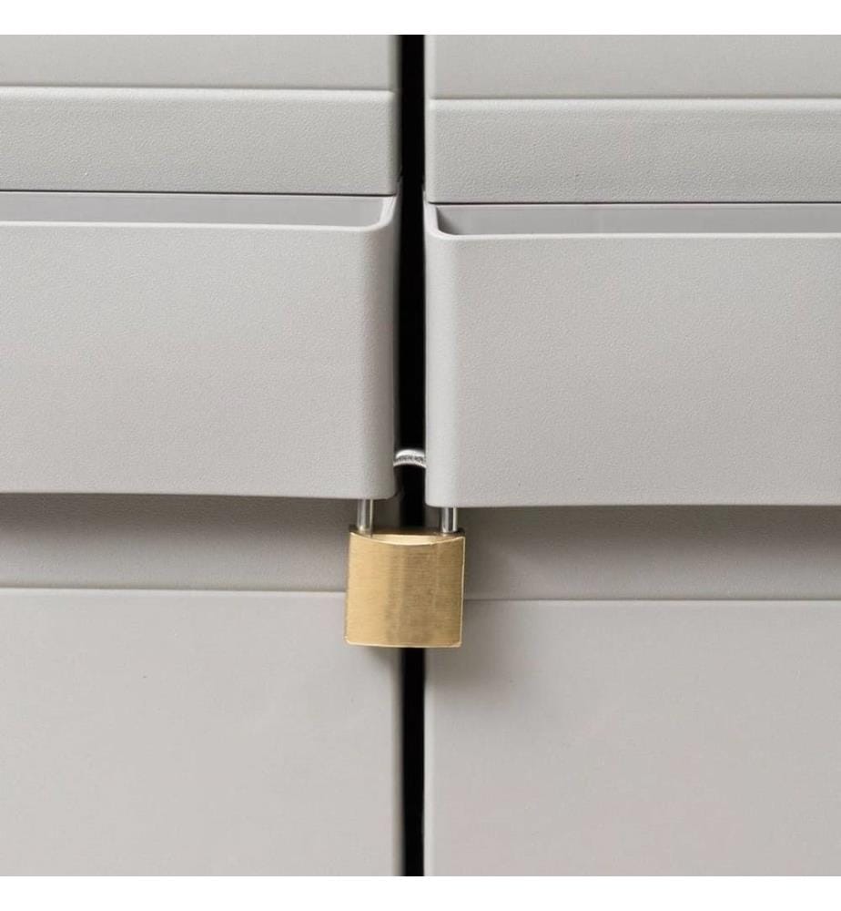Gartenschrank mit 3 Regalböden Schwarz und Grau