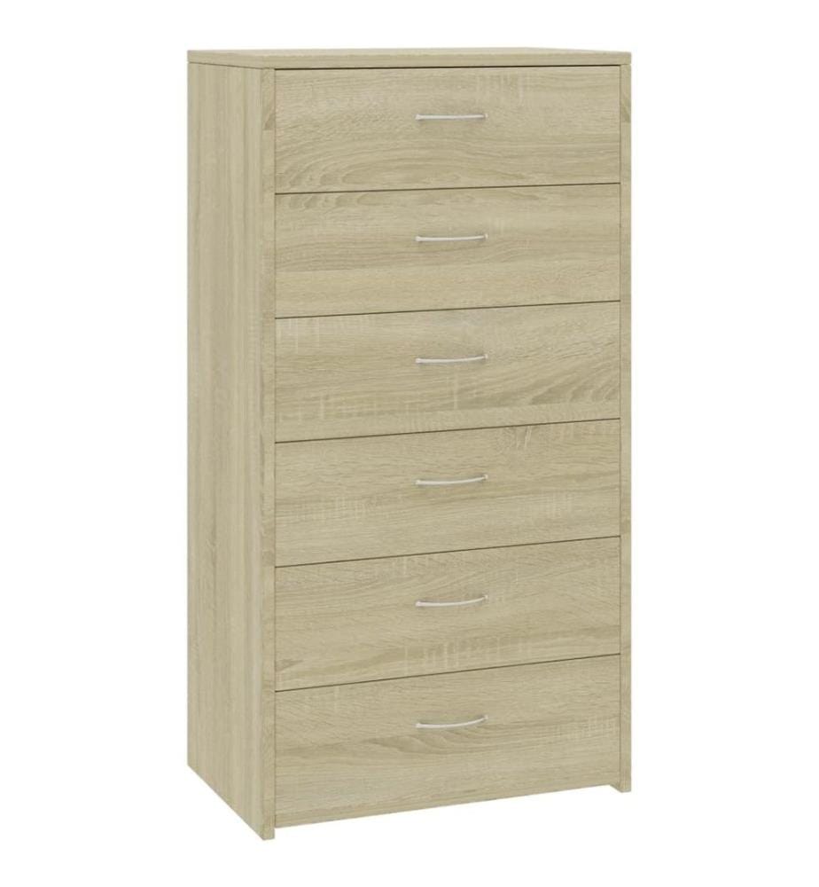 Sideboard 6 Schubladen Sonoma-Eiche 50x34x96 cm Holzwerkstoff