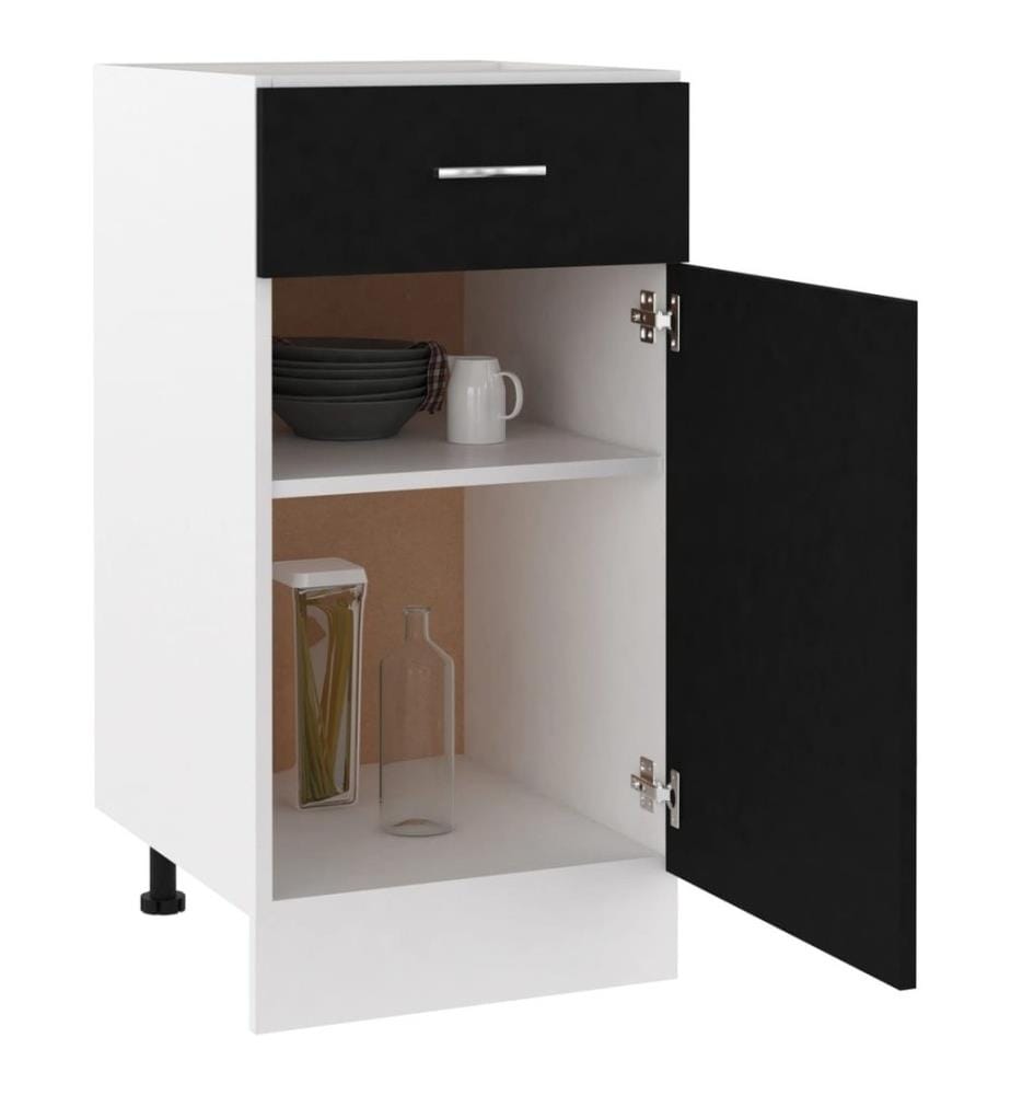 Schubunterschrank Schwarz 40x46x81,5 cm Holzwerkstoff