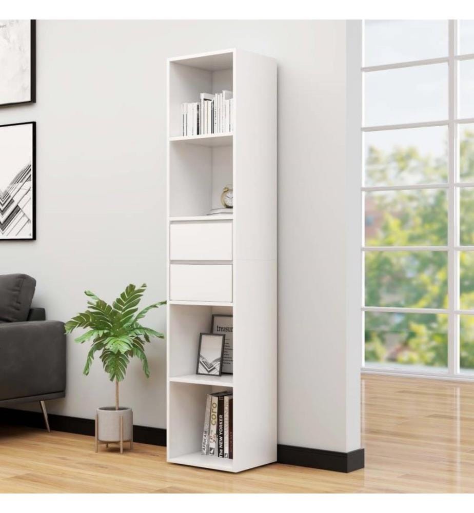 Bücherregal Weiss 36x30x171 cm Holzwerkstoff